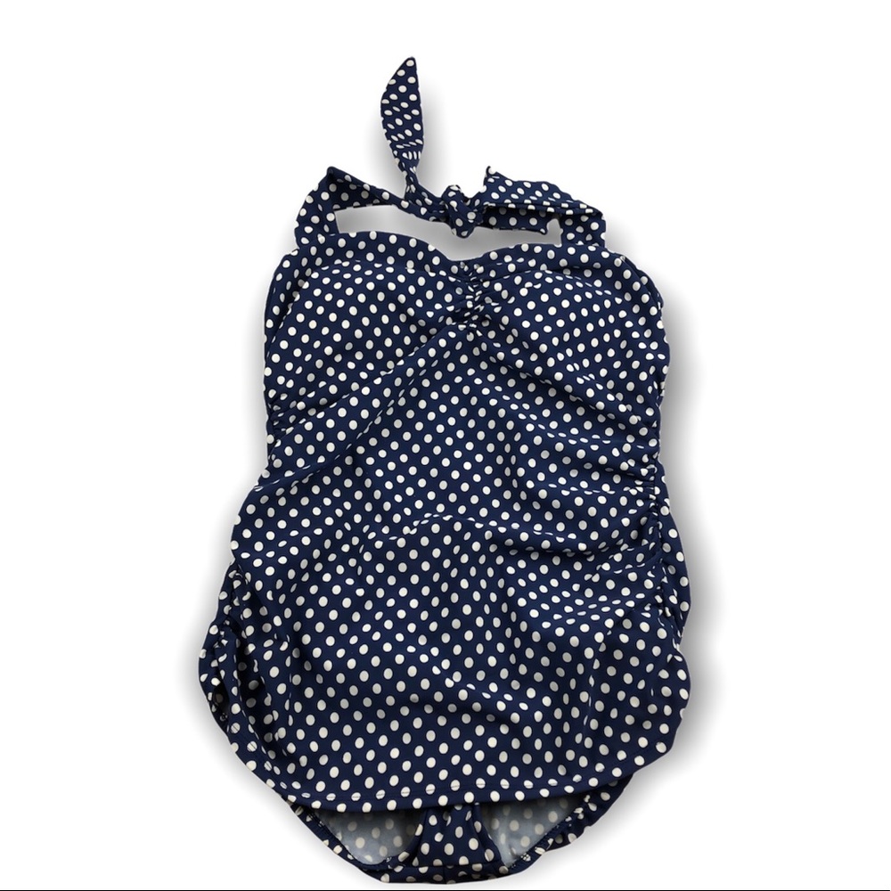Girl Howdy Halter Retro Polka Dot One Piece Swimsuit Size 18W